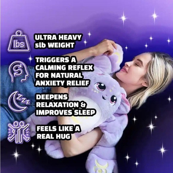 ⚡️MOON PALS 5lbs WEIGHTED STUFFED ANIMAL⚡️Bunny - Picture 4 of 4